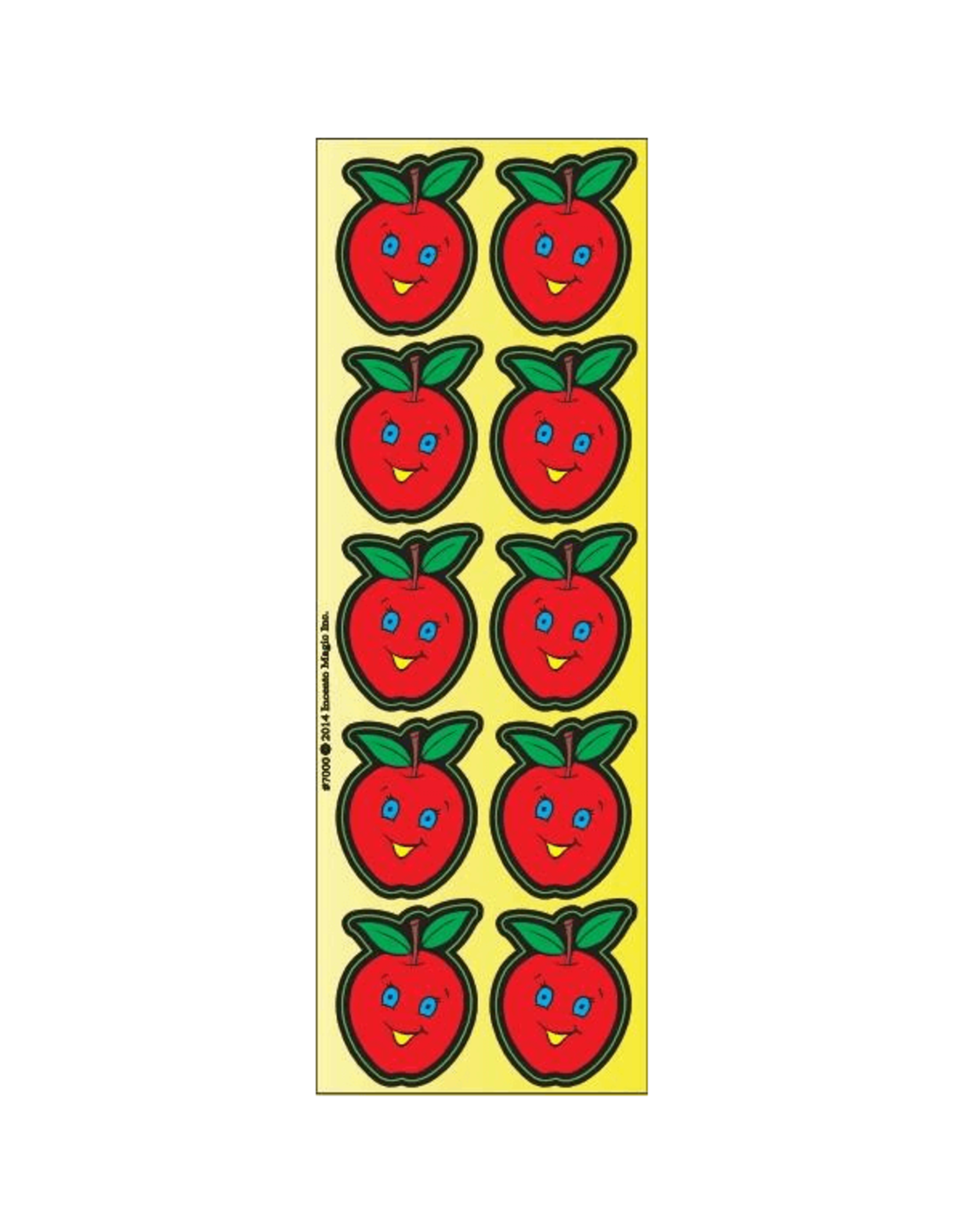 incento magic STICKERS :  DIE CUT 1.5" SMILE  APPLES - 6 SHEETS