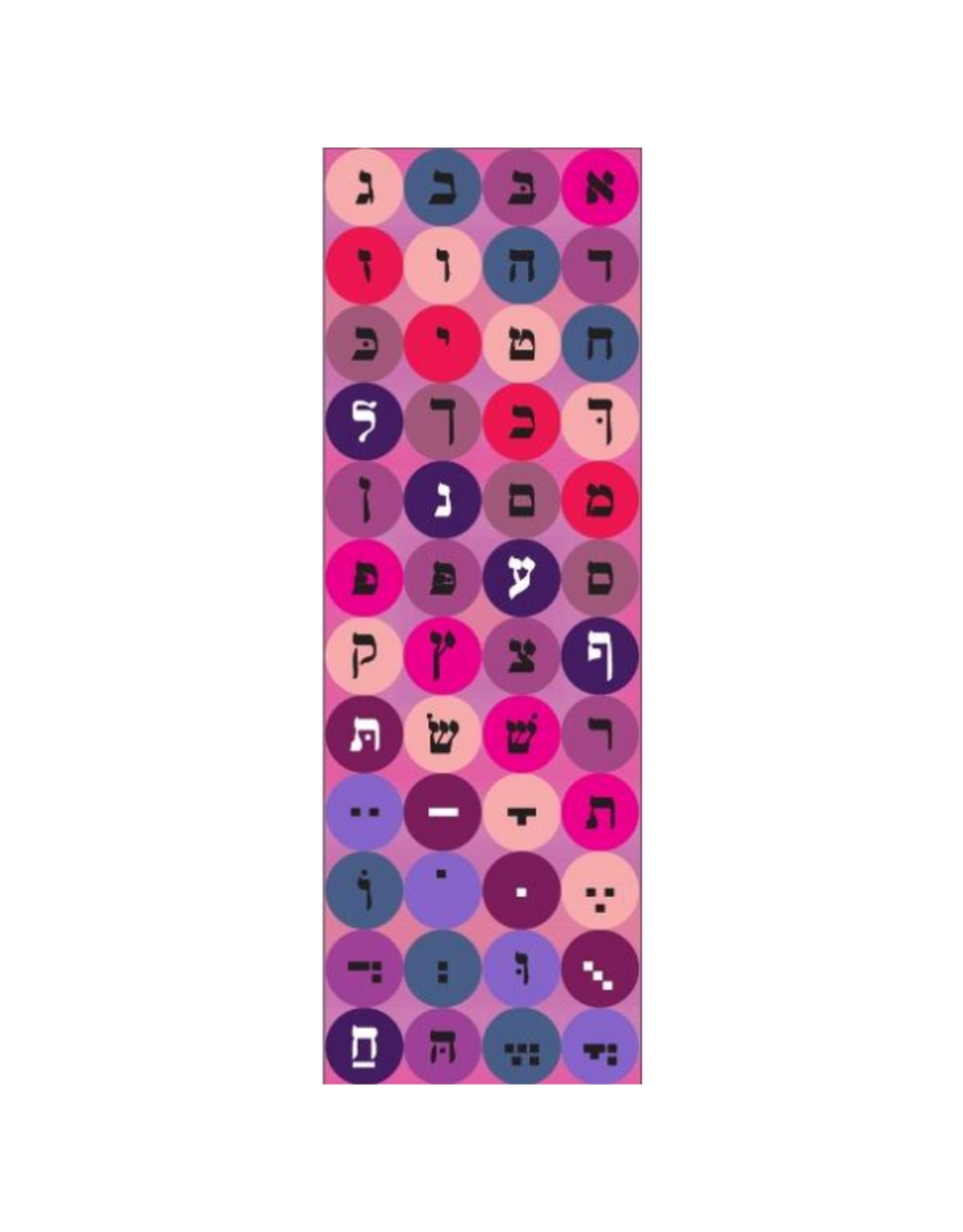 incento magic STICKERS: JUMBO DOTS, ALEF BEIS PINK COLORS  - 6 SHEETS