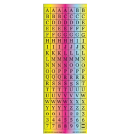 incento magic STICKERS: ABC & NUMBER NEON SQUARES - 6 SHEETS