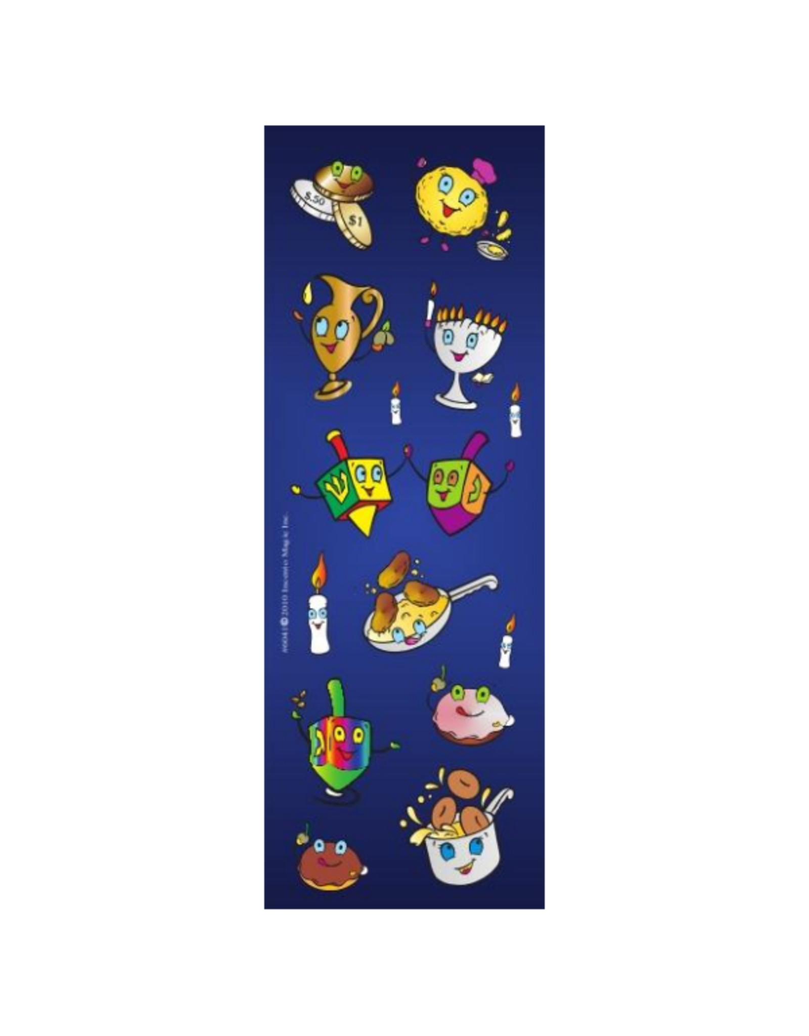 STICKERS: ANIMTAED CHANUKAH THEMES DIE-CUT - 6 SHEETS