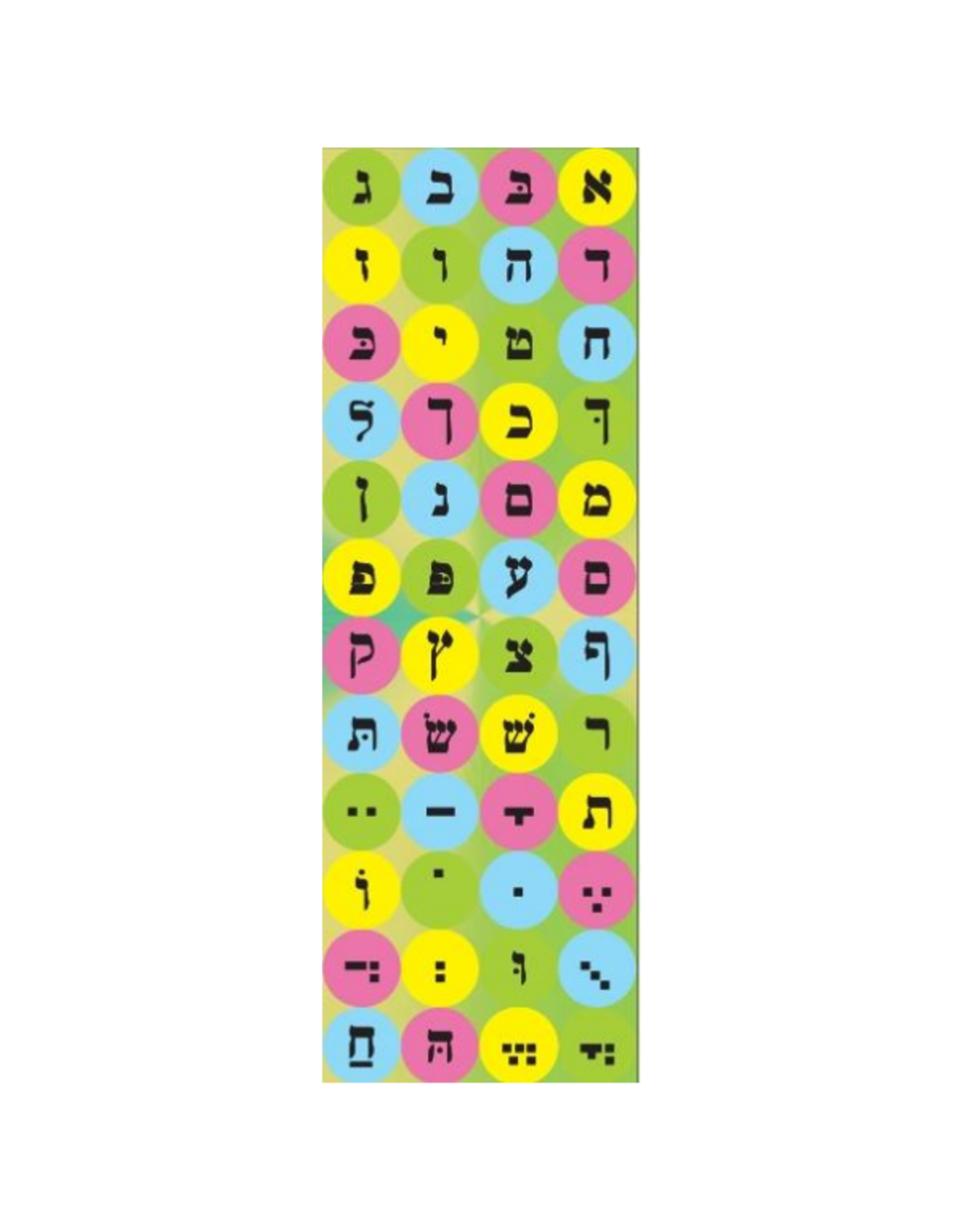 incento magic STICKERS: JUMBO DOTS, ALEF BEIS PASTEL COLORS - 6 SHEETS