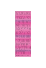 incento magic STICKERS: LAVENDAR ALEF BEIS DIE CUT .5"(pink) - 6 SHEETS