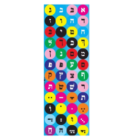 incento magic STICKERS - ALEF BEIS - ROUND - ASSORTED COLOR - 6 SHEETS