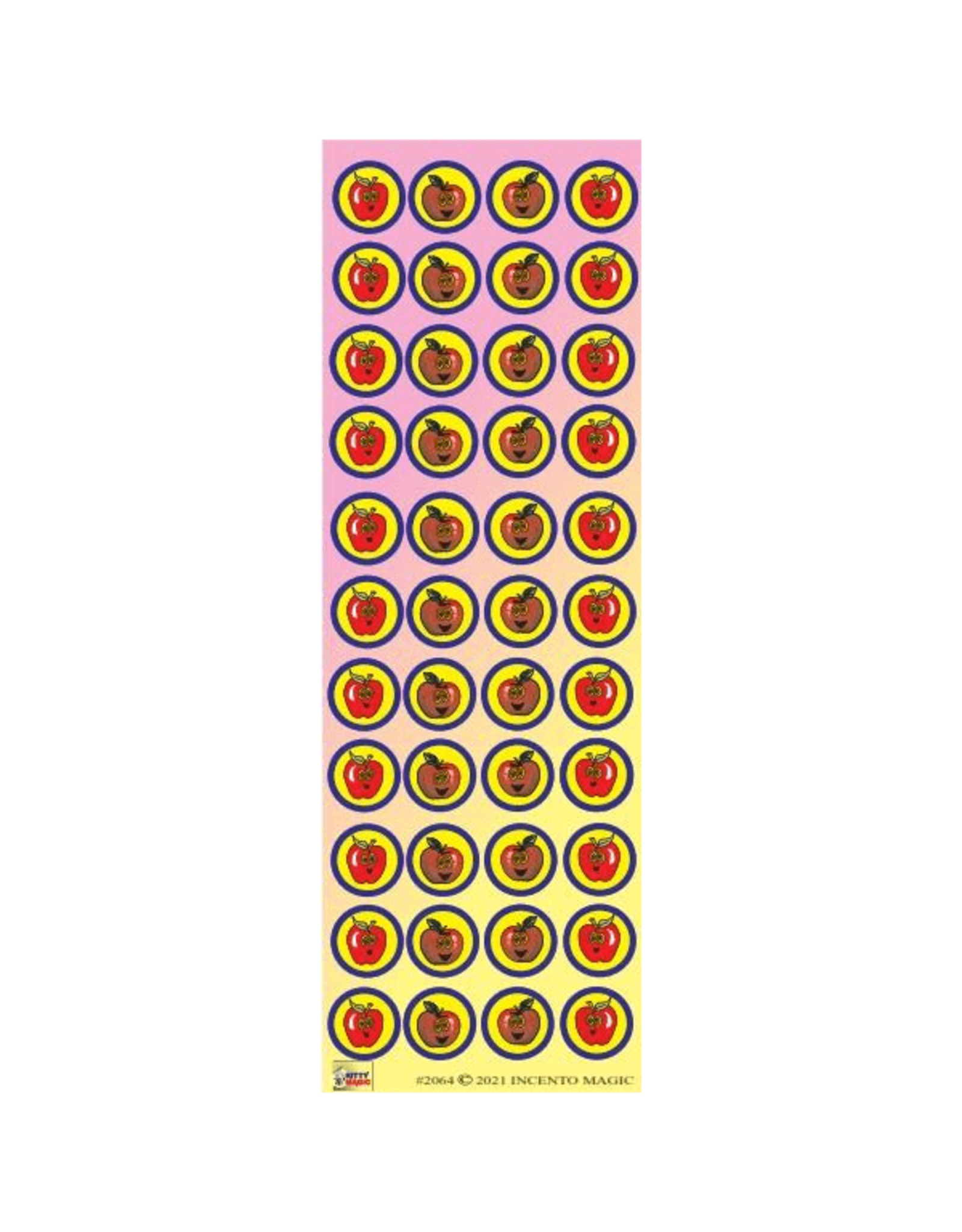incento magic STICKERS -  JUMBO  DOTS -  APPLES - 6 SHEETS