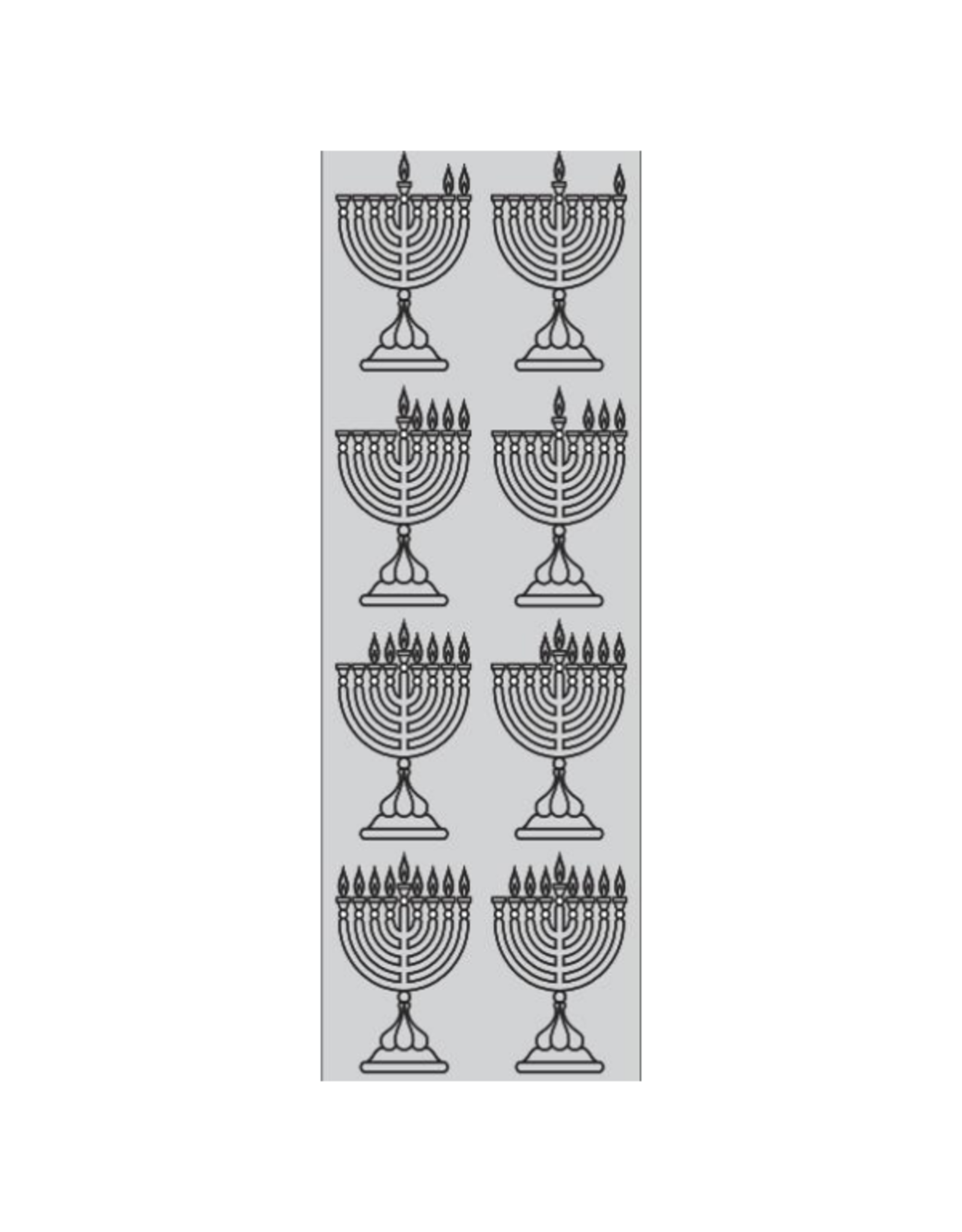 incento magic STICKERS: DIE-CUT CHANUKAH MENORAH SILVER - 6 SHEETS
