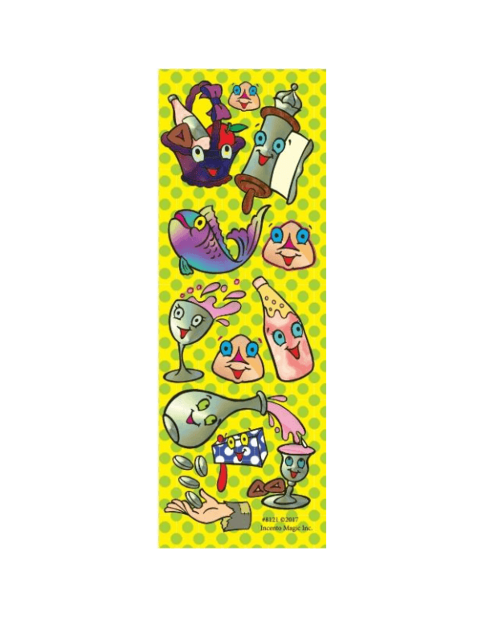 incento magic STICKERS  DIE-CUT PURIM - 6 SHEETS