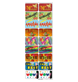 incento magic STICKERS: RECTANGLE INCENTIVE ENGLISH - 6 SHEETS