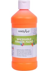 WASHABLE FINGER PAINT: FLUORESCENT ORANGE 16OZ