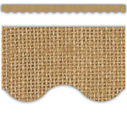 SCALLOPED  BORDERS BURLAP - 2 3/16"X35'