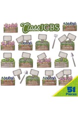 Bulletin Board Set Curiosity Garden Class Jobs - 54 Pieces