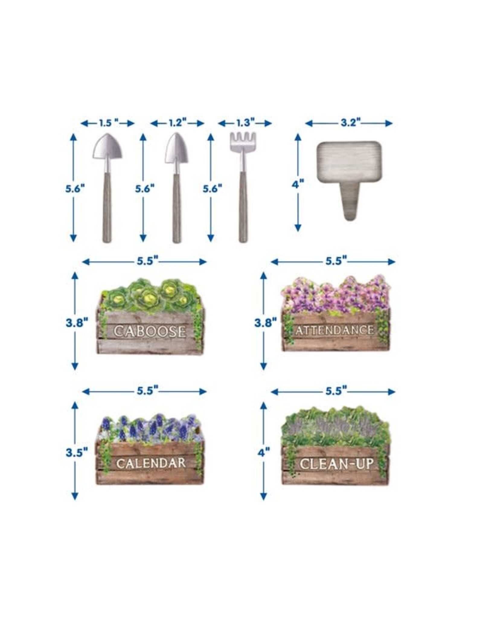 Bulletin Board Set Curiosity Garden Class Jobs - 54 Pieces
