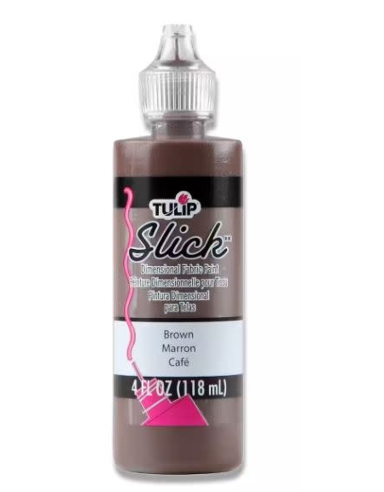 TULIP FABRIC PAINT : BROWN 4 OZ  SLICK