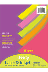 COPY PAPER: 20LB 8 1/2"X11"  ASSORTED HYPER PAPER 100 SHEETS