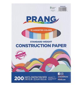 LIGHTWEIGHT CONSTRUCTION PAPER : ASSORTED COLORS - 9x12 -200 PACK