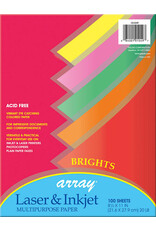 COPY PAPER: 20LB 8 1/2"X11" ASSORTED BRIGHT PAPER 100 SHEETS