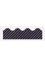 SCALLOPED  BORDERS NAVY GOLD GLITTER  STRIPE - 2 1/4"X39'