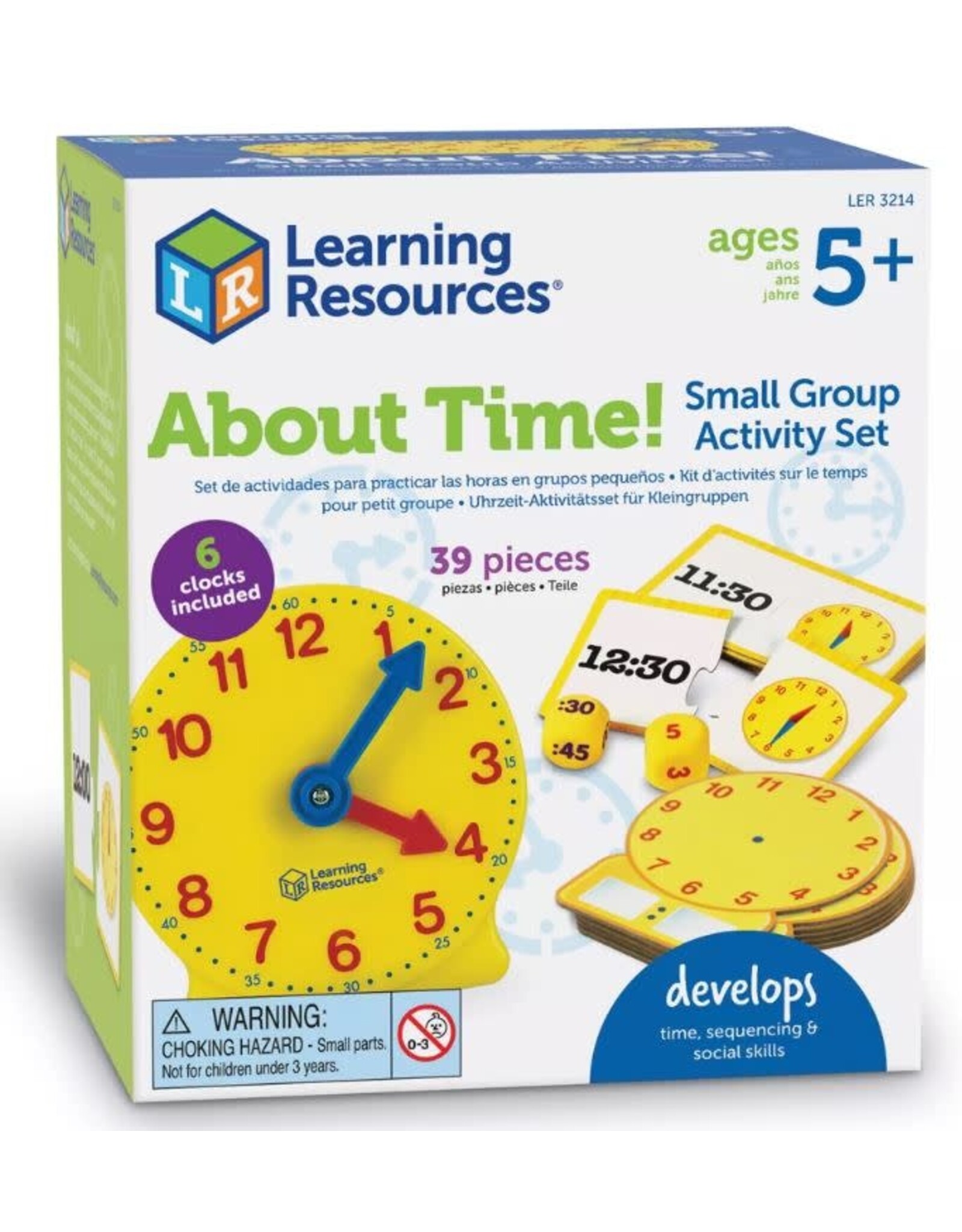 ABOUT TIME! SMALL GROUP ACTIVITY SET - 6 CLOCKS - 39 PIECES