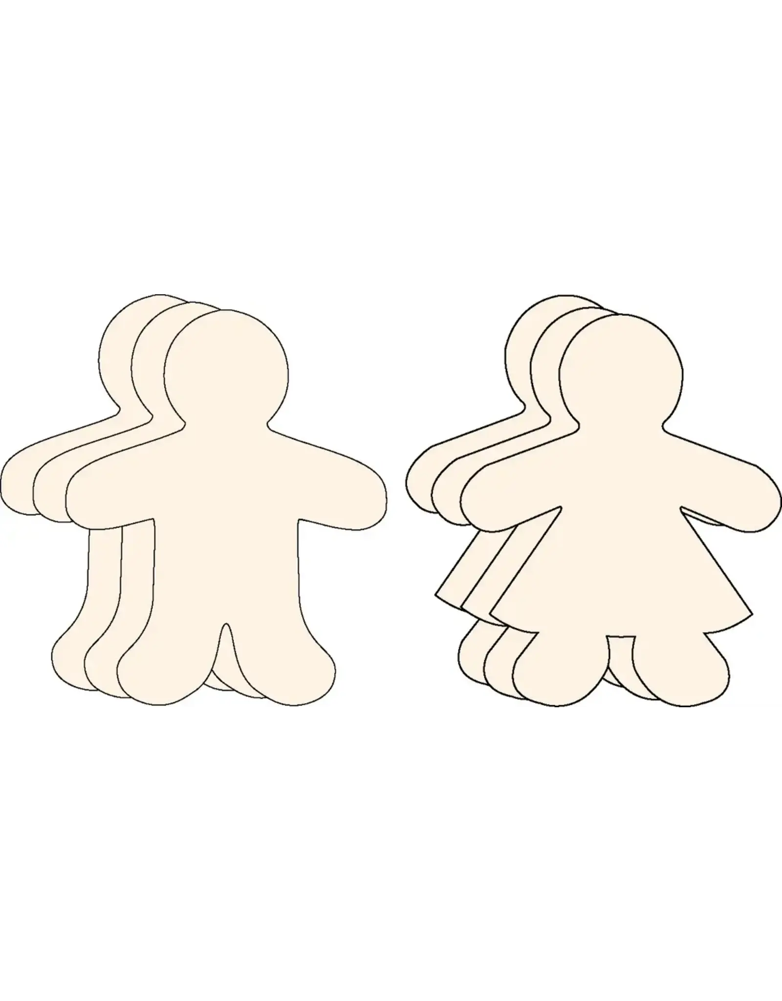 CUT-OUTS: GIRLS AND BOYS  SMALL  3" 31 SETS