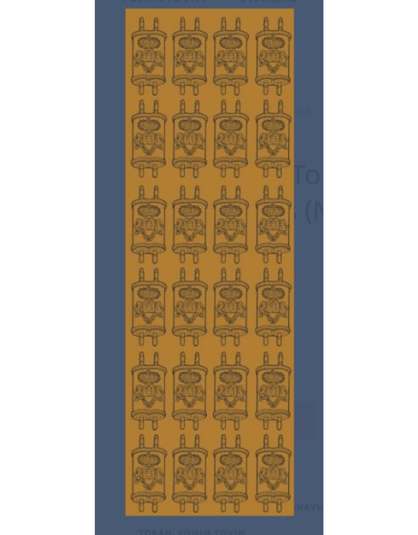 STICKERS -  DIE CUT TORAH GOLD 4across 6-sheets