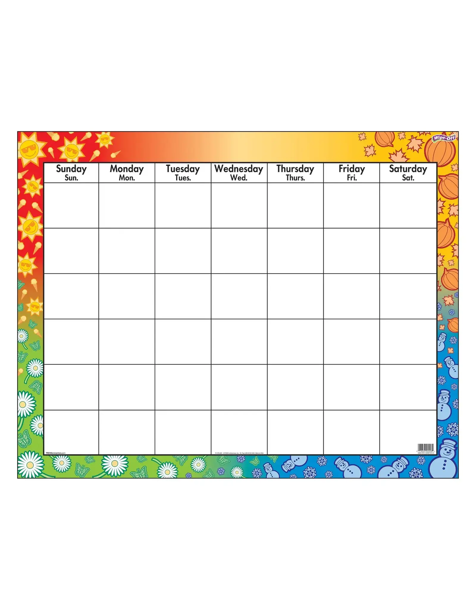 WIPE OFF CALENDAR: SEASONS 22"X28"