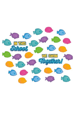 MINI BULLETIN BOARD SET IN THIS SCHOOL WE SWIM TOGETHER
