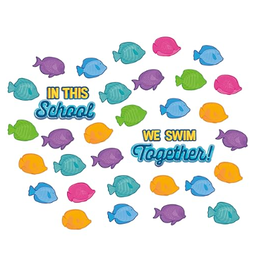 MINI BULLETIN BOARD SET IN THIS SCHOOL WE SWIM TOGETHER