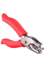 SINGLE HOLE PAPER PUNCH WITH CUSHION GRIP - RED