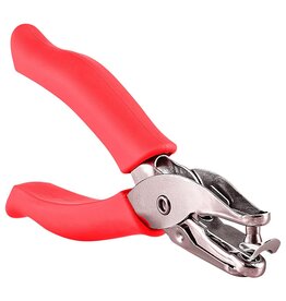 SINGLE HOLE PAPER PUNCH WITH CUSHION GRIP - RED