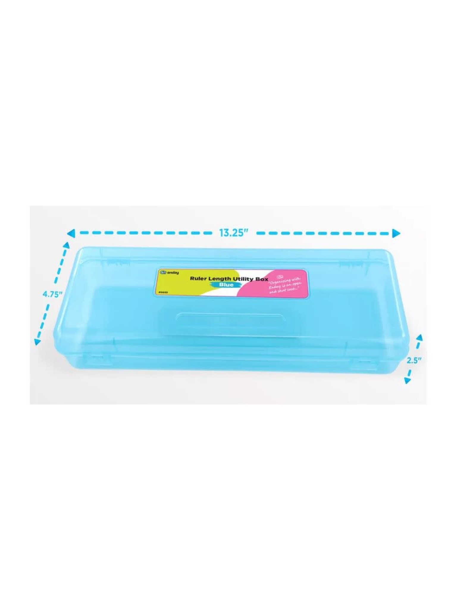 PENCIL CASE: RULER LENGTH  13.25"X 4.75"X2.5" - BLUE