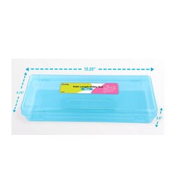 PENCIL CASE: RULER LENGTH  13.25"X 4.75"X2.5" - BLUE