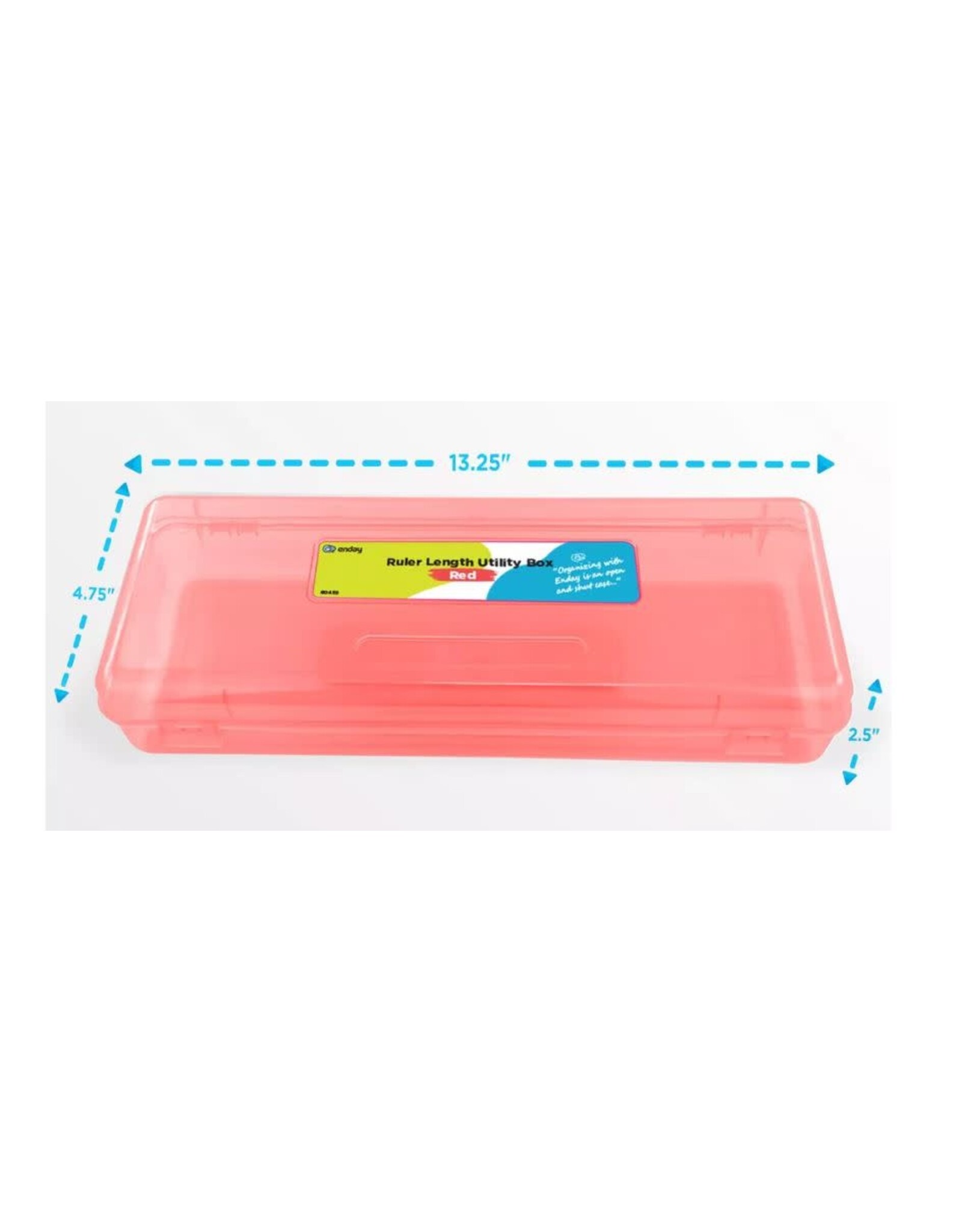 PENCIL CASE: RULER LENGTH 13.25"X 4.75"X2.5" - RED
