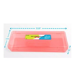 PENCIL CASE: RULER LENGTH 13.25"X 4.75"X2.5" - RED