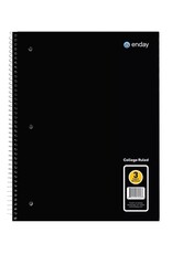 NOTEBOOK: 3 SUBJECT COLLEGE RULED 120 SHEETS - BLACK