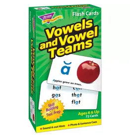 FLASH CARD:  VOWELS &VOWEL TEAMS - 72 CARDS