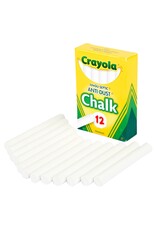 CRAYOLA DUSTLESS WHITE CHALK - 12 PACK