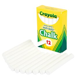 CRAYOLA DUSTLESS WHITE CHALK - 12/Pkg