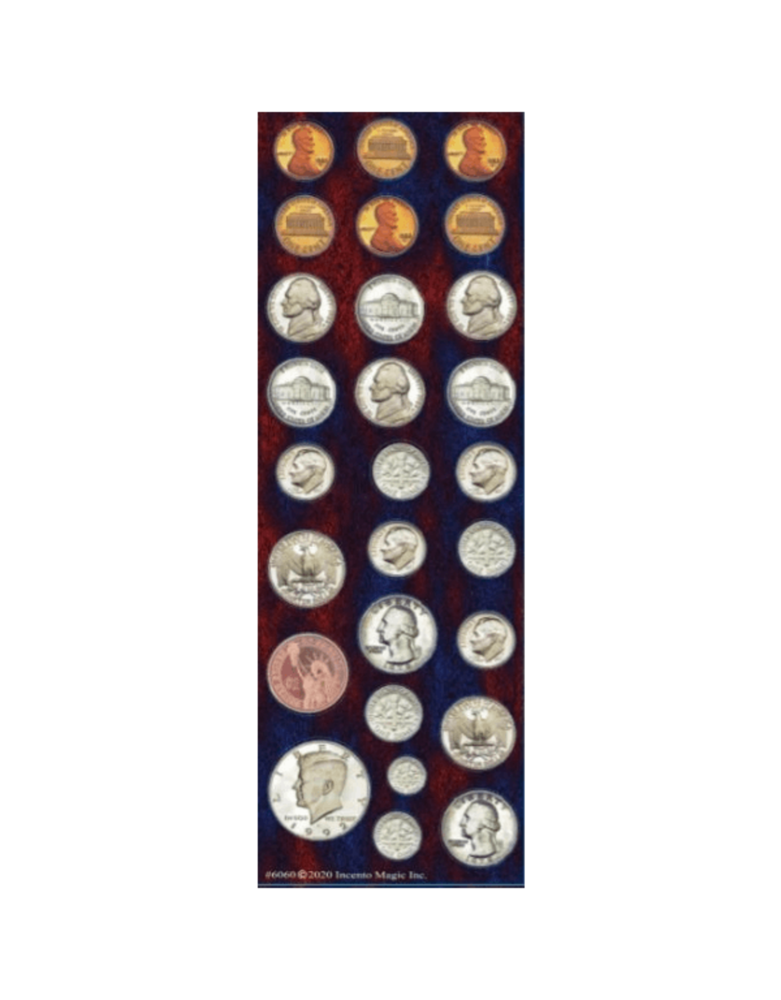 incento magic STICKERS: JUMBO DOTS MONEY COINS 6 SHEETS