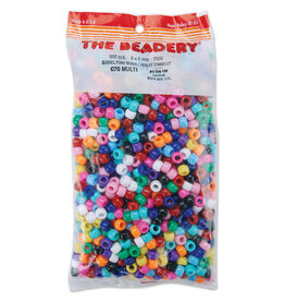 PONY BEADS: OPAQUE   MULTI COLOR  6mmX9mm   900 PACK