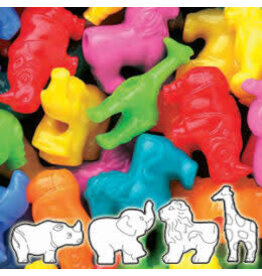 PONY BEADS: NEON ZOO ANIMALS 25mm - 1/4LB