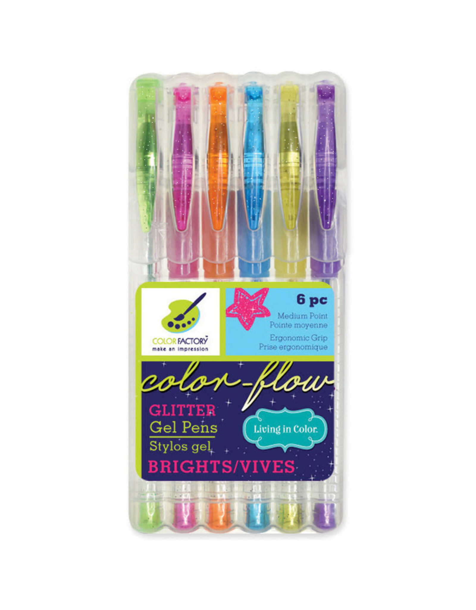 GEL PENS: BRIGHT GLITTER 6 PACK