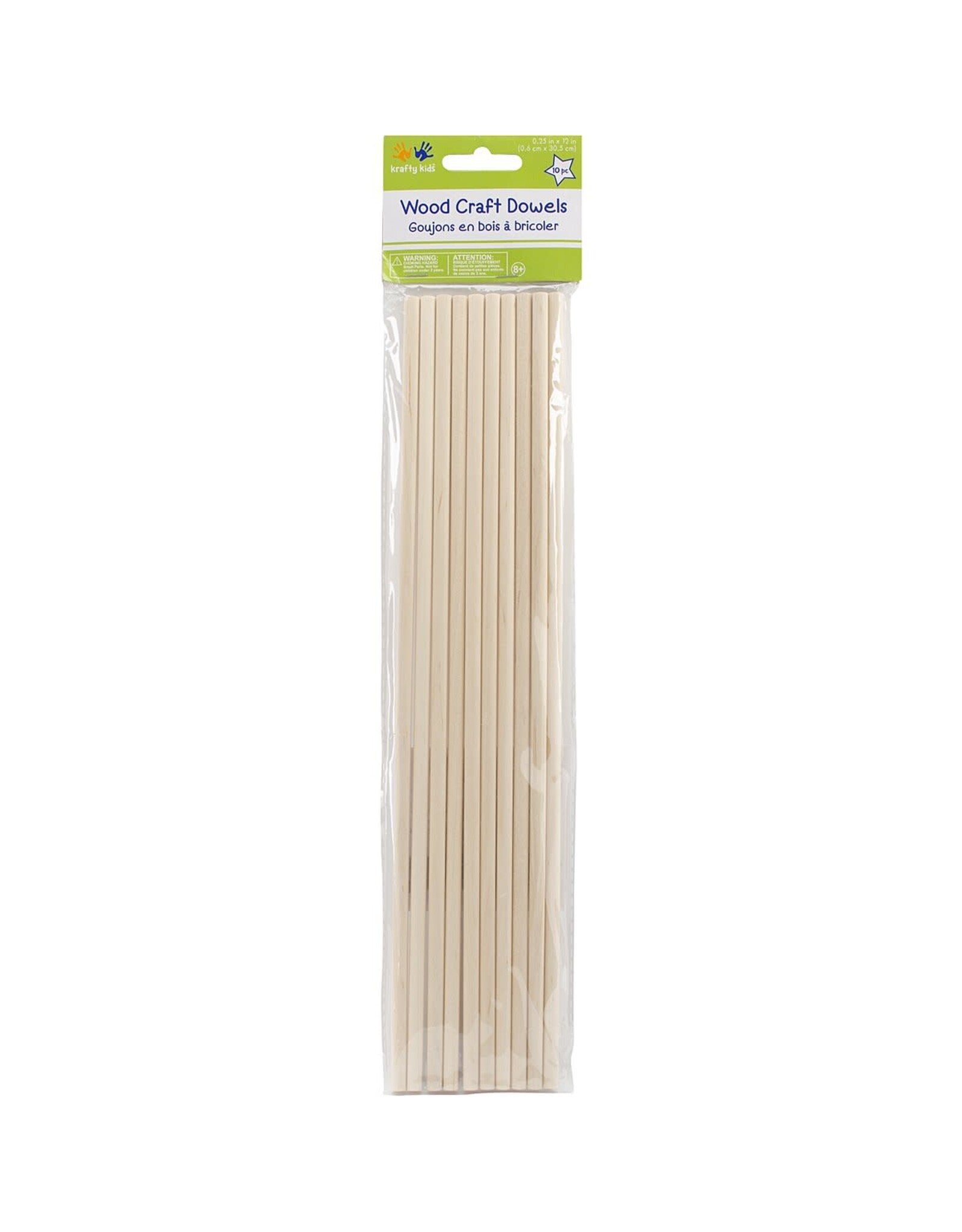 WOOD DOWEL: 1/4"x12" 10 PACK