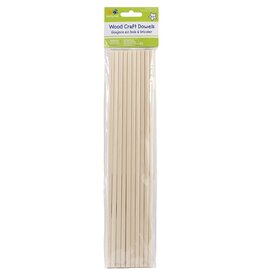 WOOD DOWEL: 1/4"x12" 10 PACK