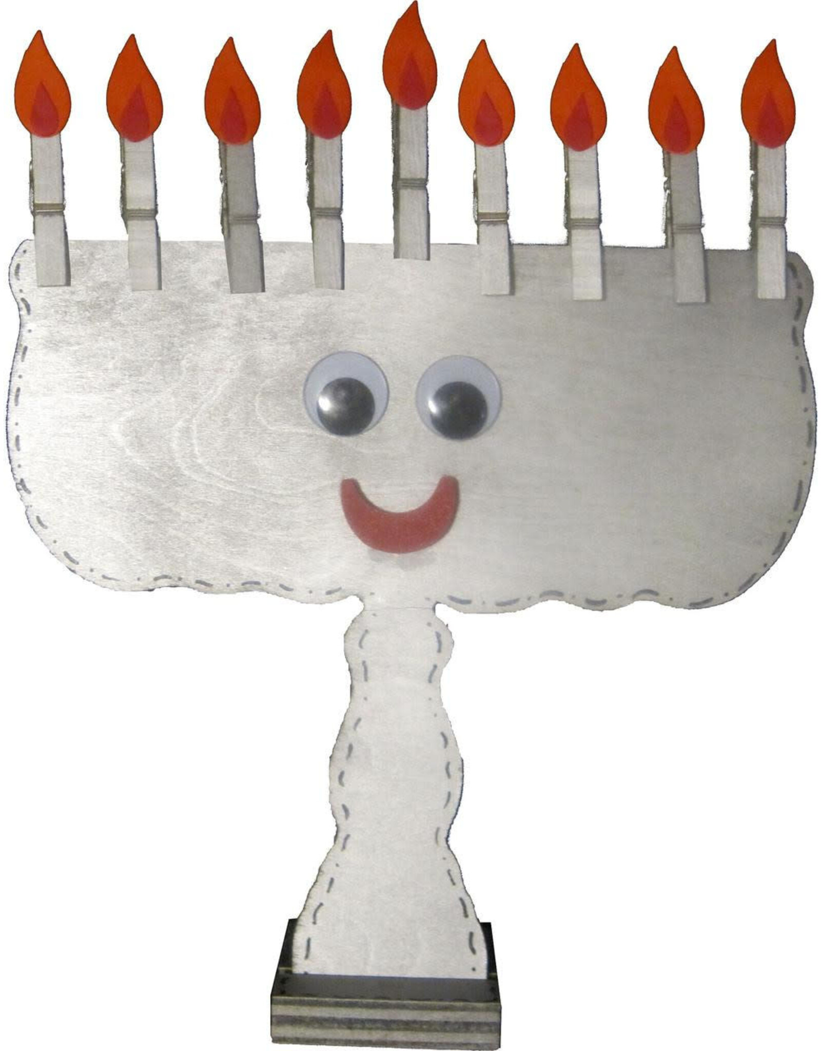 MENORAH -  WOODEN STANDING 10.25"X11.25"