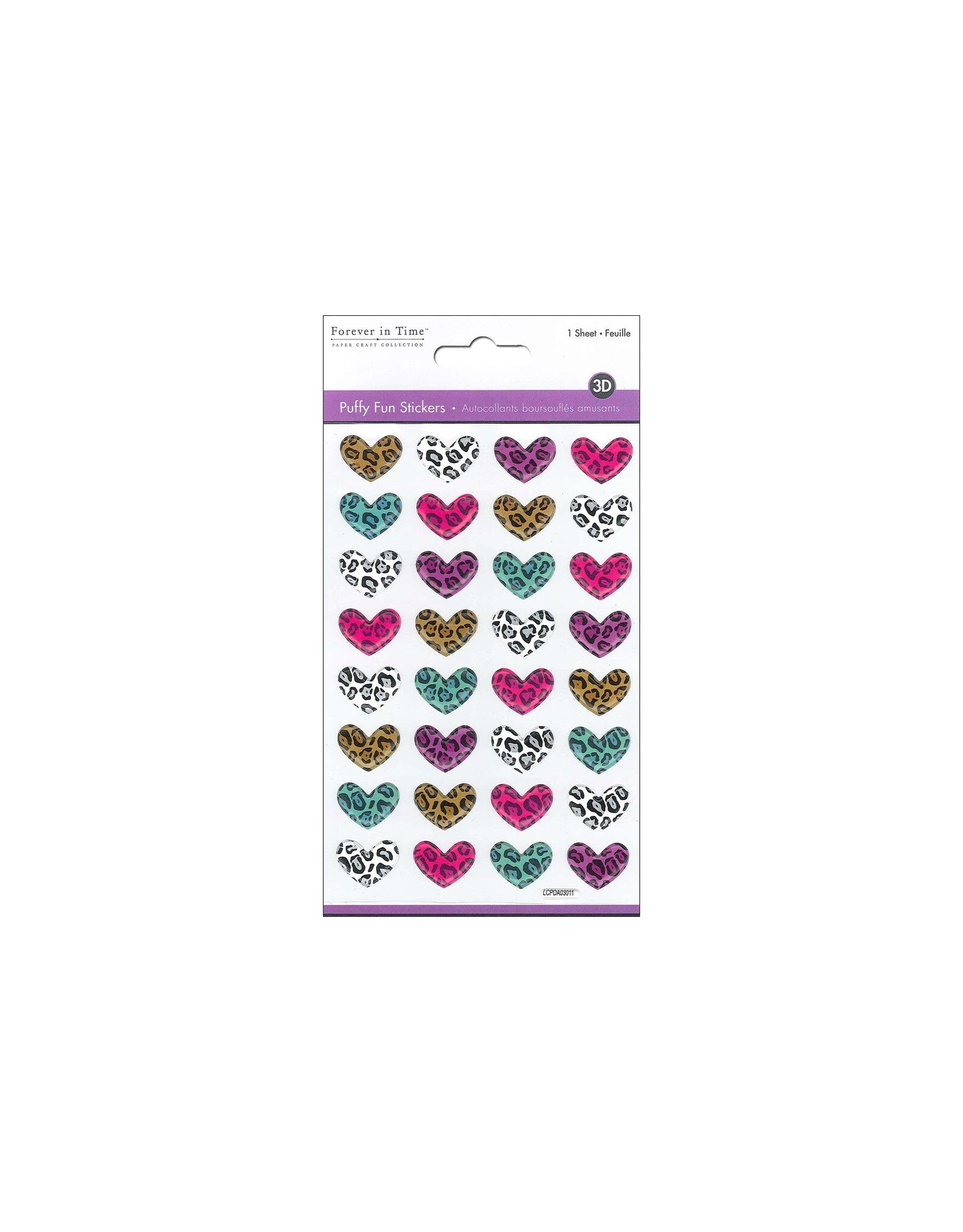 PUFFY FUN STICKER: SAFARI HEARTS