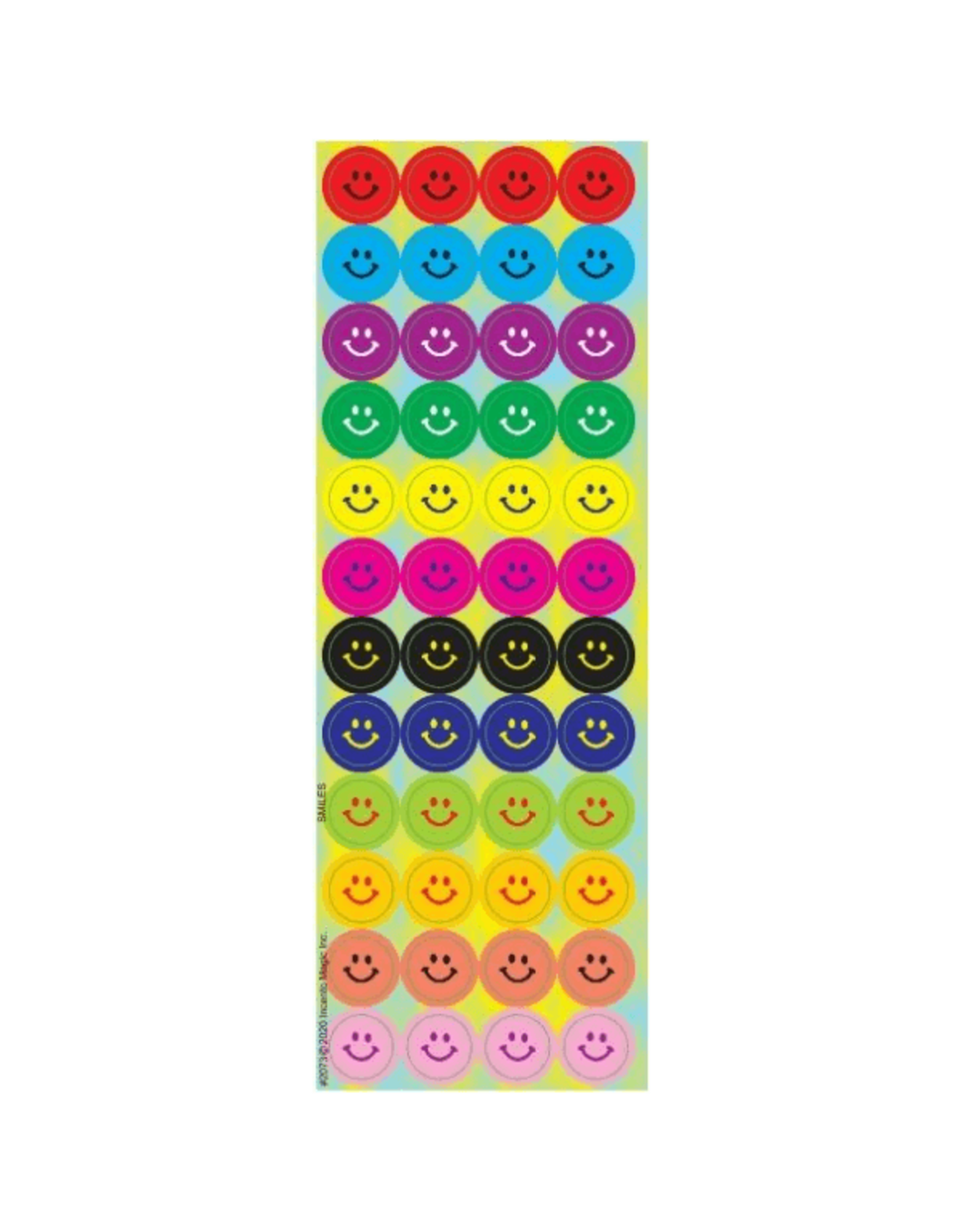 incento magic STICKERS -  ASSORTED COLORS SMILES -  6 SHEETS
