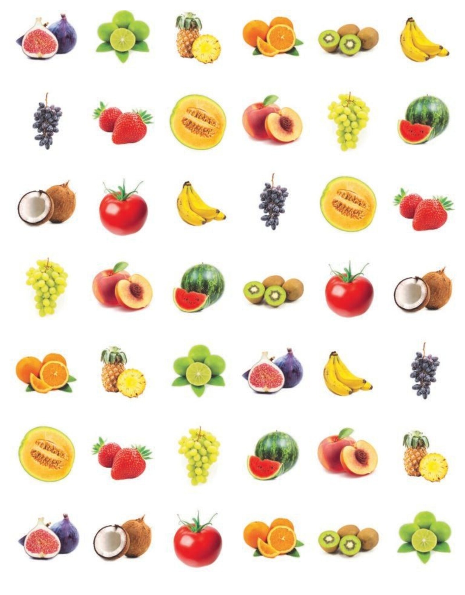 RANENU STICKER: FRUIT -SMALL CIRCLE 3/4" - 6 SHEETS