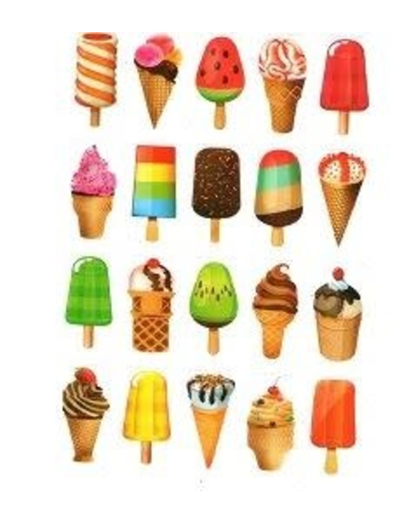 STICKERS: ICE CREAM CONES AND POPSICLES 10 SHEETS