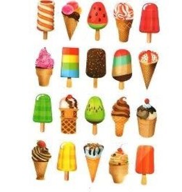 STICKERS: ICE CREAM CONES AND POPSICLES 10 SHEETS