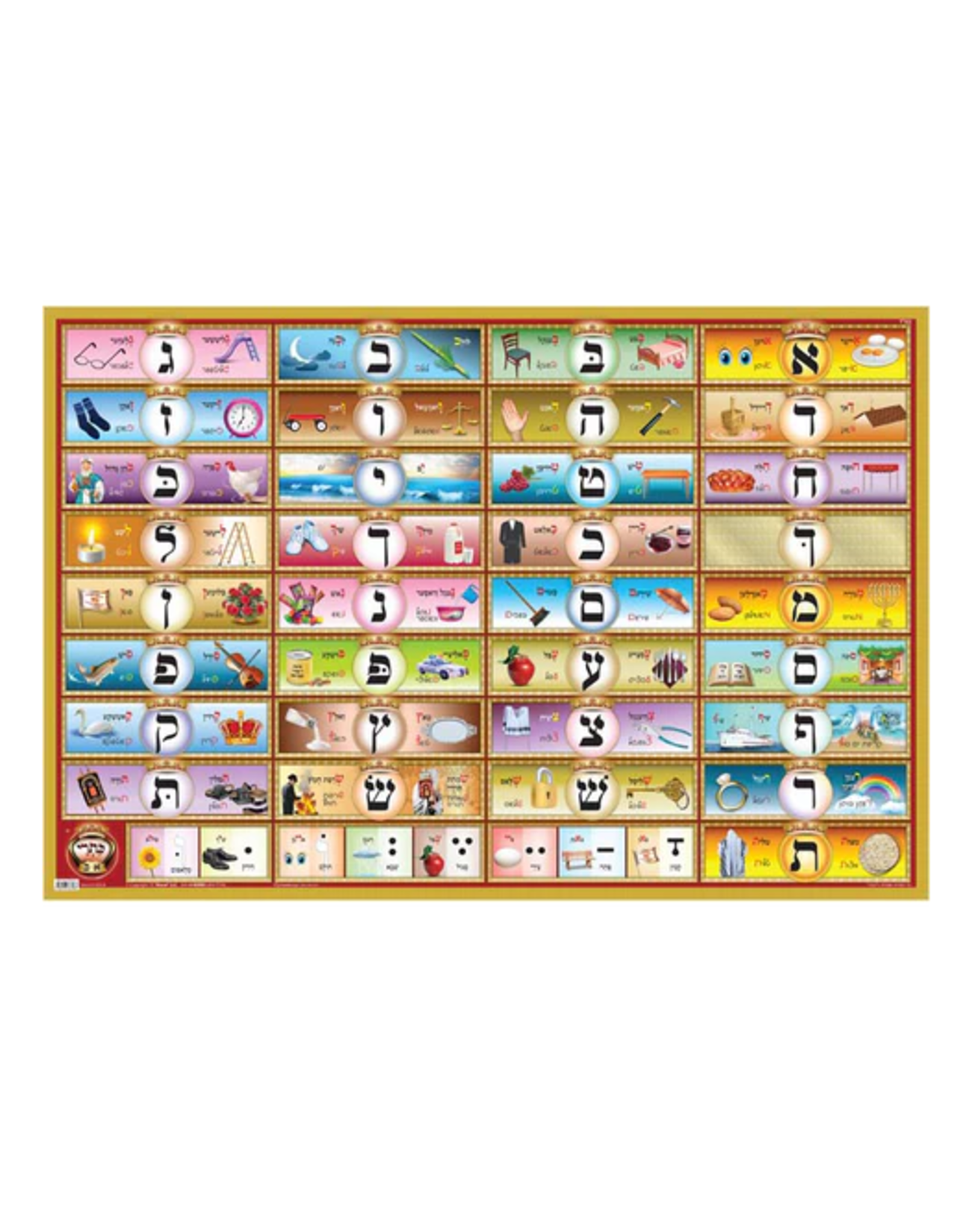 POSTER: KISREI ALEF BEIS-YIDDISH 19"X27"
