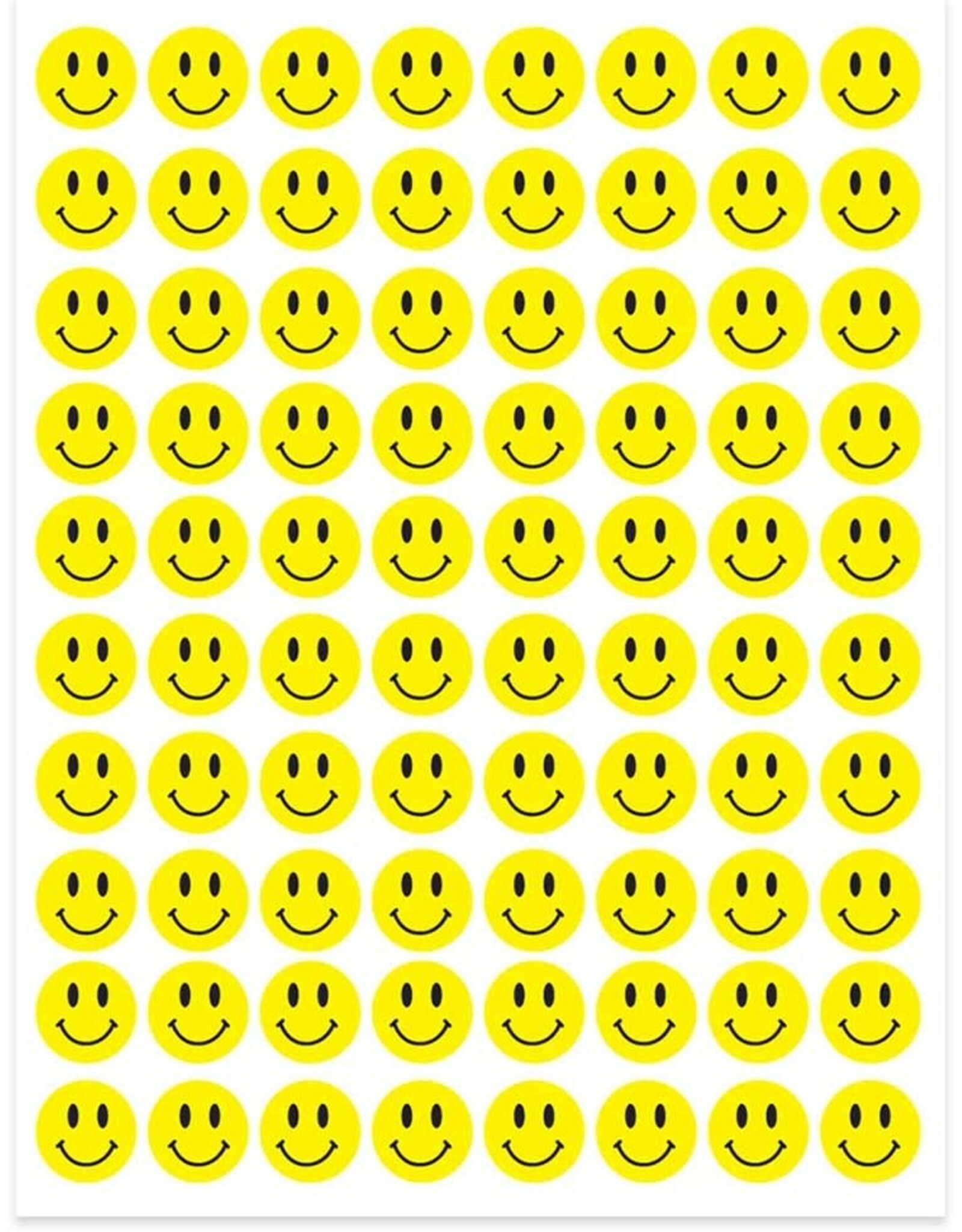 STICKER: YELLOW SMILE 8 ACROSS 10 SHEET